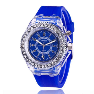 UTHAI Glow Back Rhinestone LED Trendy Wristwatches