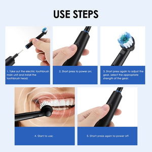 Electric Rotary Tooth Brush With Timer and 8 Heads