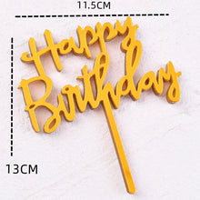 10Pcs Rose Gold Happy Birthday Cake Topper