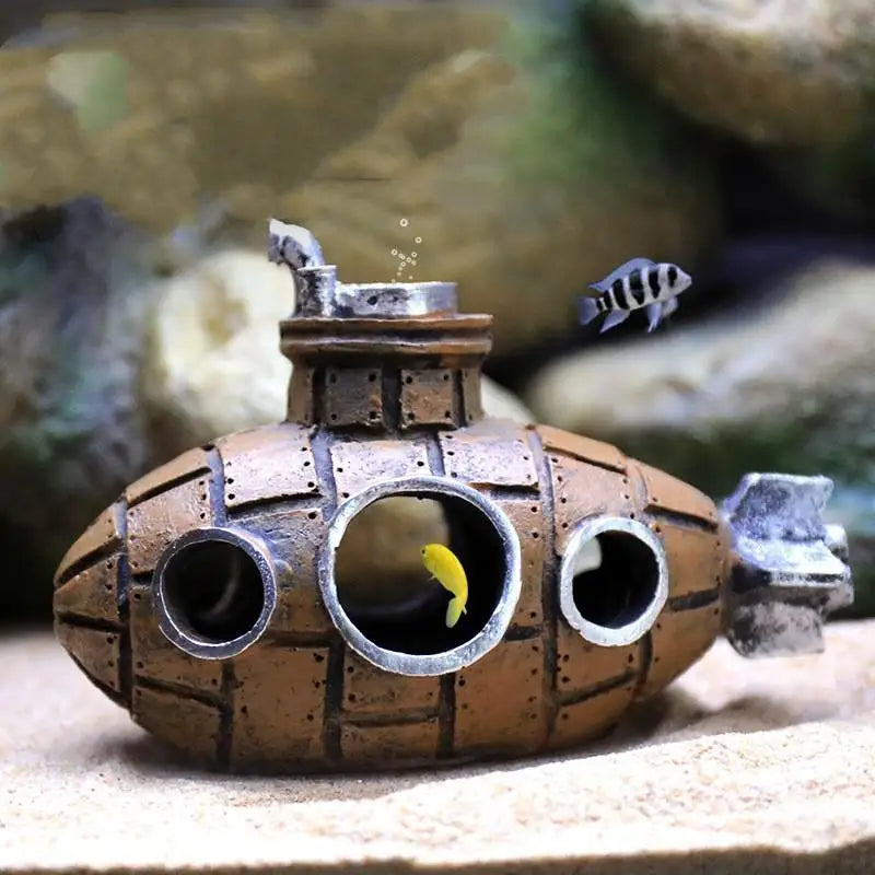 Resin Submarine Ornaments Fish Tank Decoration