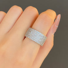 Classic 925 Sterling Silver Aggressive Wide Bling Full Zircon Rings
