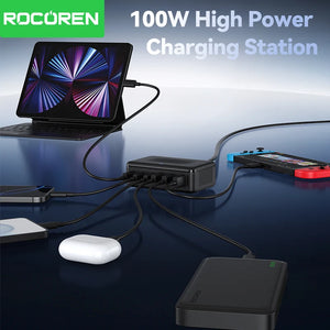Rocoren USB 100W GaN Charger 6-ports