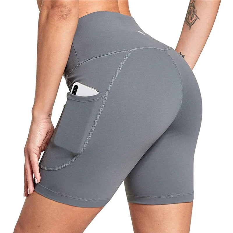 High Waist Pocketed Sport Shorts