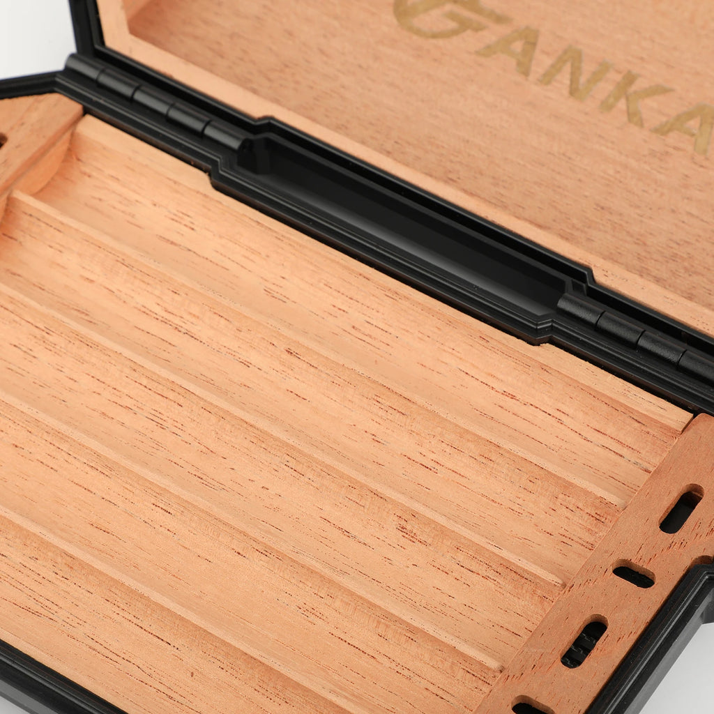 Cigar Humidor Box with Cedar Wood Travel Case with Dual Humidifier