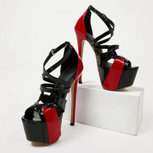 Sexy Peep Toe Extreme High Heel Buckle Strap Platform Pumps