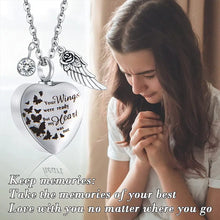 Angel Heart Wings Ashes Keepsake Cremation Memorial Urn Necklace