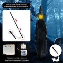 Halloween Creepy Wizard W/ 7 Color LED Light Holding Hands Screaming Witches with Sound Activated Sensor