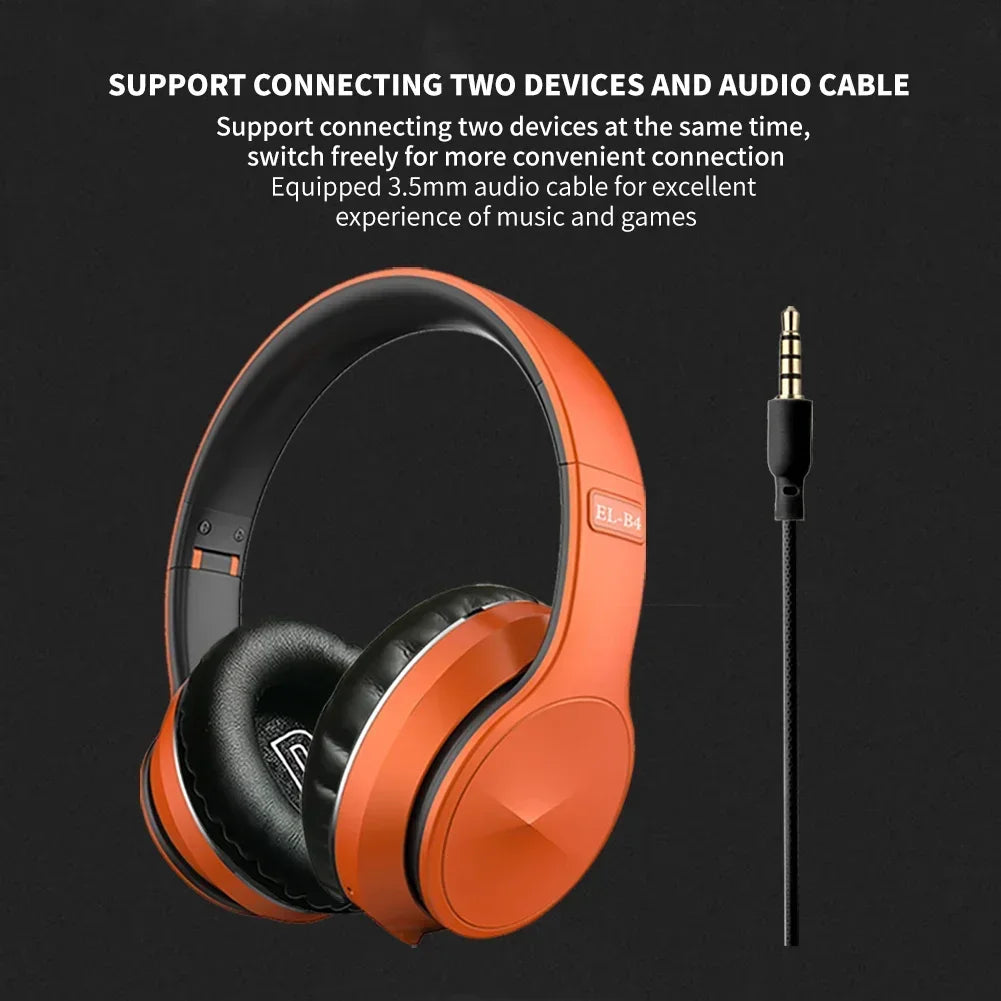 Foldable Bluetooth Earmuffs Headset with FM Radio TWS Wireless