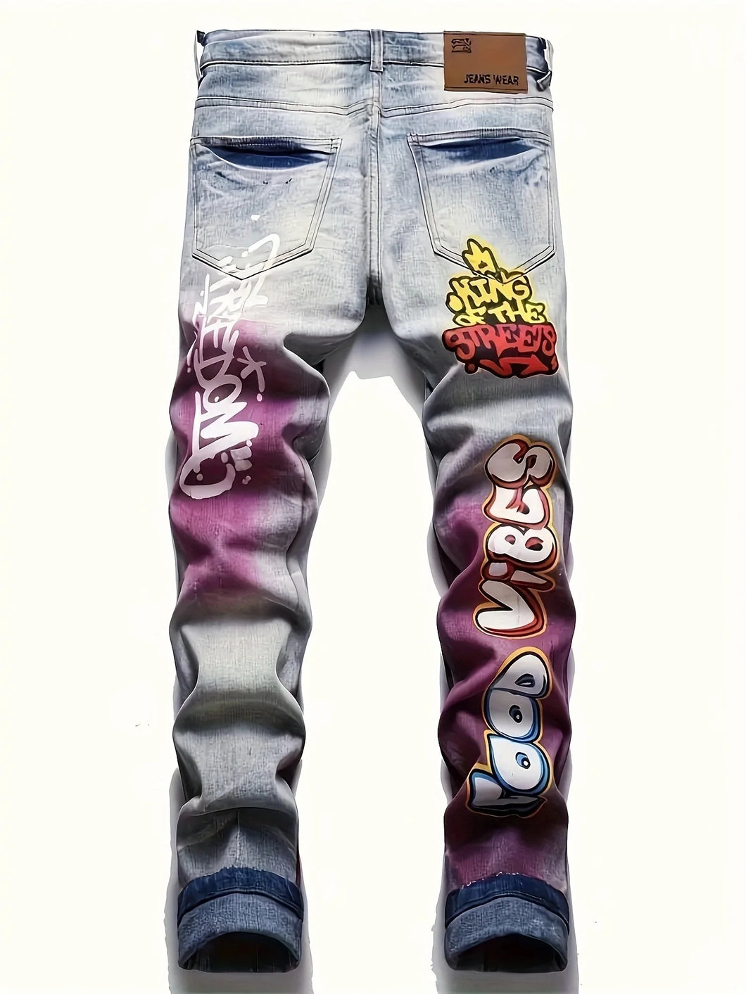 Trendy Slim Fit Patched Straight Jeans