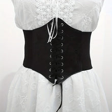 Black Wide Faux Leather Slimming Waist Belt