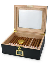 XIFEI Cigar Humidor With Hygrometer Humidifier 2 Drawers Cedar Wood