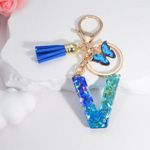 Alphabet Tasseled Keychain