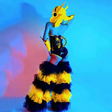 Fluorescent Color Cake Legs Stage Performance Wear