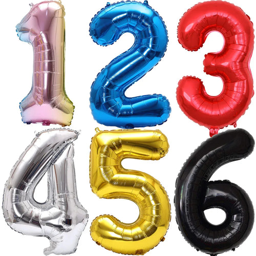 32inch Rainbow Gradient Number Foil Balloons