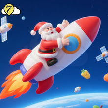 10FT Giant Christmas inflatable Santa Claus with Rocket