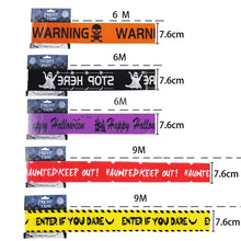 Halloween Props Warning line Plastic Skull Head Warning Tape