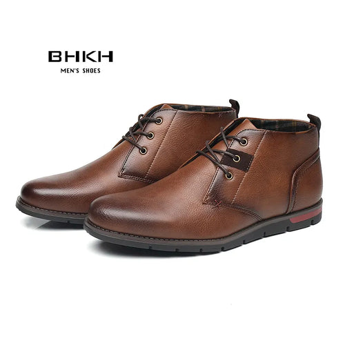 BHKH Faux Leather Casual Boots