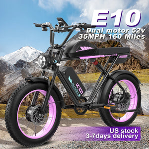 52V 2000W Dual-Motor 23AH Lithium Battery Electric Bike