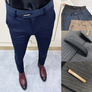 Slim Fit Solid Color Dress Pants