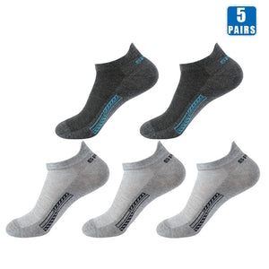 5 Pair Pure Cotton Low-Cut Boat Socks