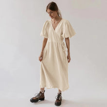 Vintage 100% Cotton Puff Sleeve Long Dress