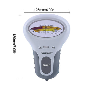 PH Chlorine Cl2 Level Meter Tester with Probe Water Quality Testing Device