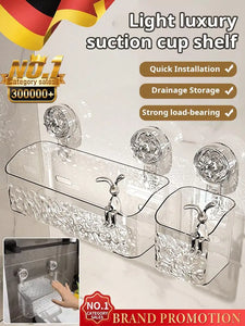 Light Glacier Pattern Suction Cup Shelf Punch-Free Wall Mounted