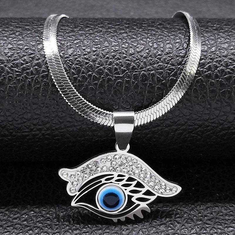 Vintage Crystal Evil Demon Eye Choker Necklace