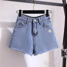 High Waist Diamond Embellished Five-Point Trendy Loose Fit Jeans