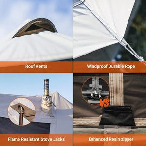 Large Waterproof & Windproof Tent w/Stove Jack