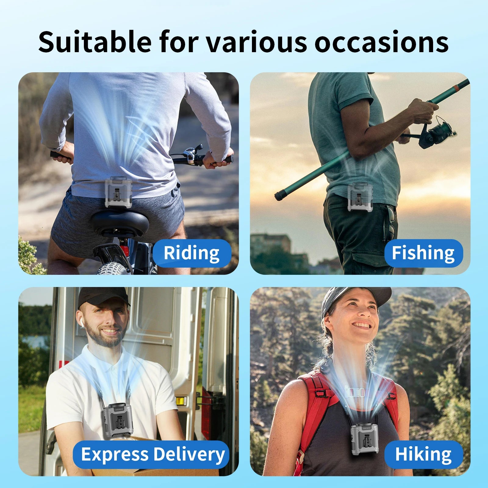 Socoolfan 20000mAh Portable Waist Fan with Power Bank
