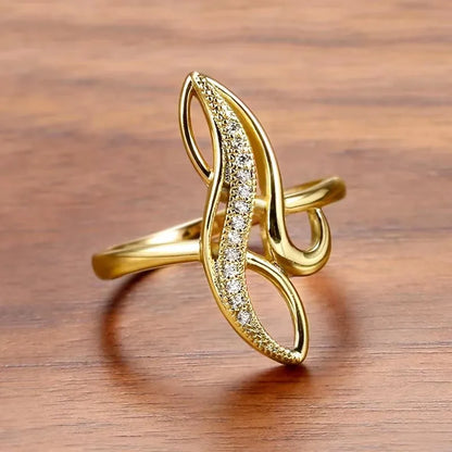 Huitan Hyperbole Marquise Shaped Full Paved Cubic Zirconia Trendy Ring