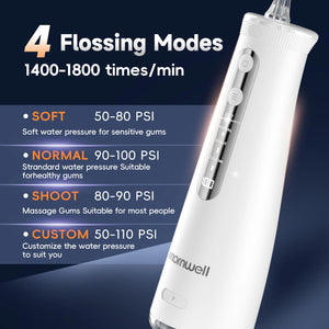 Cordless Water Dental Flosser 4 Jet Tips 4 Modes