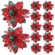 Glitter Pink Christmas Tree Flower Ornaments