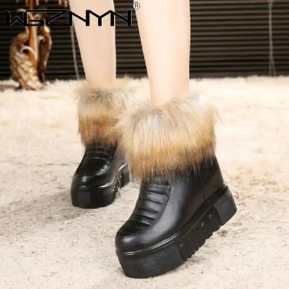 Fashion Thick Soled Furry Ankle Boots