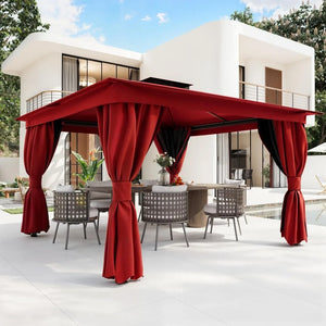 Wine Red 10'x13' Outdoor Heavy Duty Gazebo