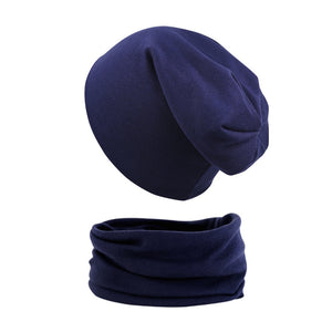 2pcs Soft Elastic Beanie Hat and Scarf Set