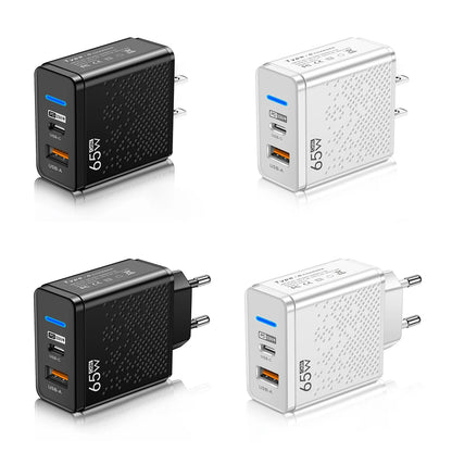65W USB C Charger PD QC 3.0 Type C USB Fast Charging Wall Adapter For iPhone