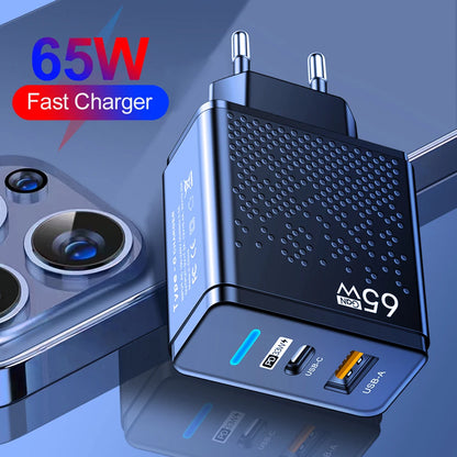 65W USB C Charger PD QC 3.0 Type C USB Fast Charging Wall Adapter For iPhone