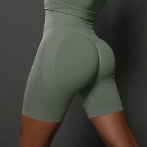 Seamless High Waist Sports Shorts