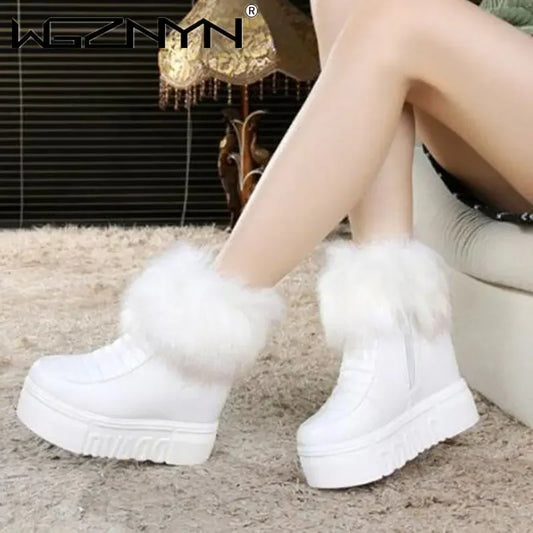 Fashion Thick Soled Furry Ankle Boots