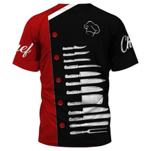 Short Sleeve 3D Print Chef Uniform