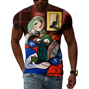 Spanish Impressionist Master Picasso Oil Painting 3D Print T-shirt