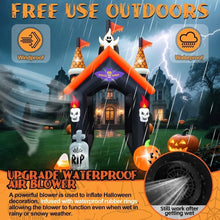 12FT Halloween Haunted House Inflatable Archway with LED Light