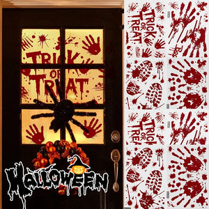Halloween Decoration Reusable Bloody Handprint Footprint Horror Sticker