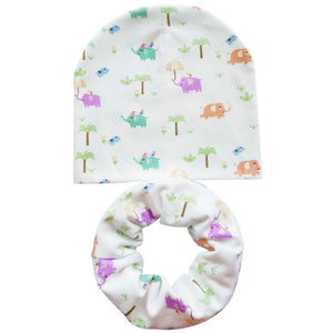 Cartoon Dinosaur Baby Head Scarf Hat Set