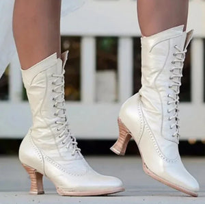 British Retro Faux Leather Knight Boots