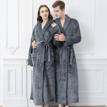 Warm Long Coral Velvet Thick Bathrobes