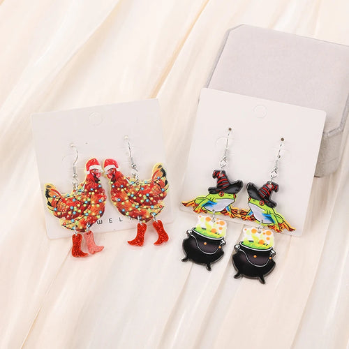 Christmas Animal Drop Acrylic Earrings