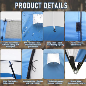 Family-Sized Weatherproof Camping Tent with Porch and Rainfly 2-Room Easy Setup
